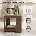 thumbnail image 4 of Dayalane Modern Farmhouse Style Wood End Table, 2-Tier Open Storage Rectangular Bedside Table, Minimalist Accent End Table for Small Space Sofa Bedroom, Brown, 4 of 10
