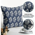 thumbnail image 4 of Dark Blue Floral Pillow Covers 20x20 Set of 2 Block Print Cream Vintage Flower Leaves Chinoiserie Outdoor Decorative Throw Pillows Farmhouse Pillowcases Cushion Case Sofa Couch Bed Home Decor, 4 of 6