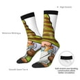 thumbnail image 4 of KLL Fishing Gnome Fisherman Print Cool Socks Men's Women's Crew Socks Funny Crazy Novelty Stockings, 4 of 6