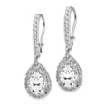 thumbnail image 2 of Cheryl M 925 Sterling Silver Rhodium-plated Checker-cut Pear CZ Kidney Wire Earrings; for Adults and Teens; for Women and Men, 2 of 3