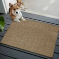 thumbnail image 5 of Vintage Brown Bathroom Rug Washable 2x3 Entryway Rug Non Slip Farmhouse Retro Dark Solid Color Linen Texture Front Door Mat Low Pile Indoor Doormat Throw Floor Carpet for Kitchen Bedroom Entrance, 5 of 8