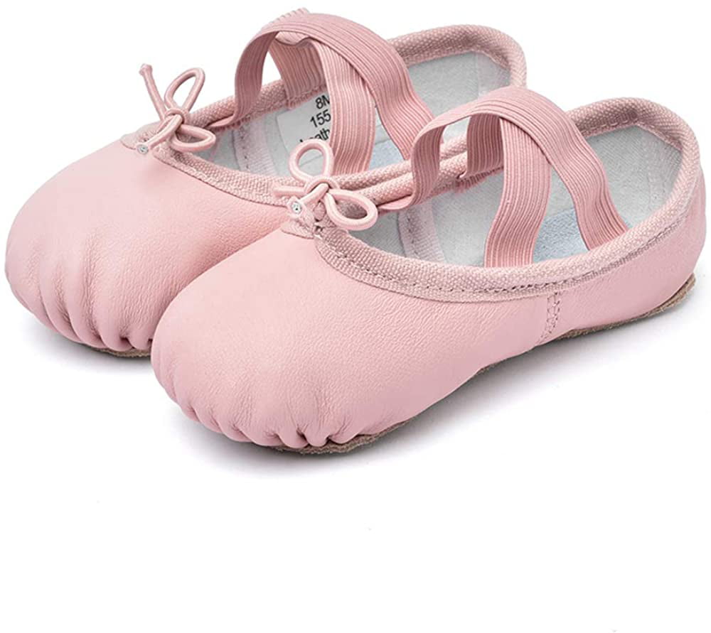 DIPUG Ballet Shoes for Girls Ballet Slippers Genuine Leather Toddler Ballet Shoes Dance Shoes for Girls Pink Kids Ballet Shoes
