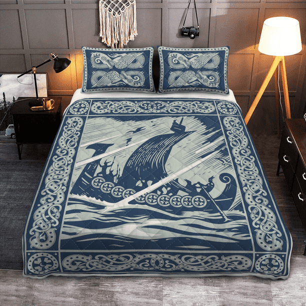 Viking Doona Cover - Viking Ship Art - Viking Quilt Bed Set Rlt12