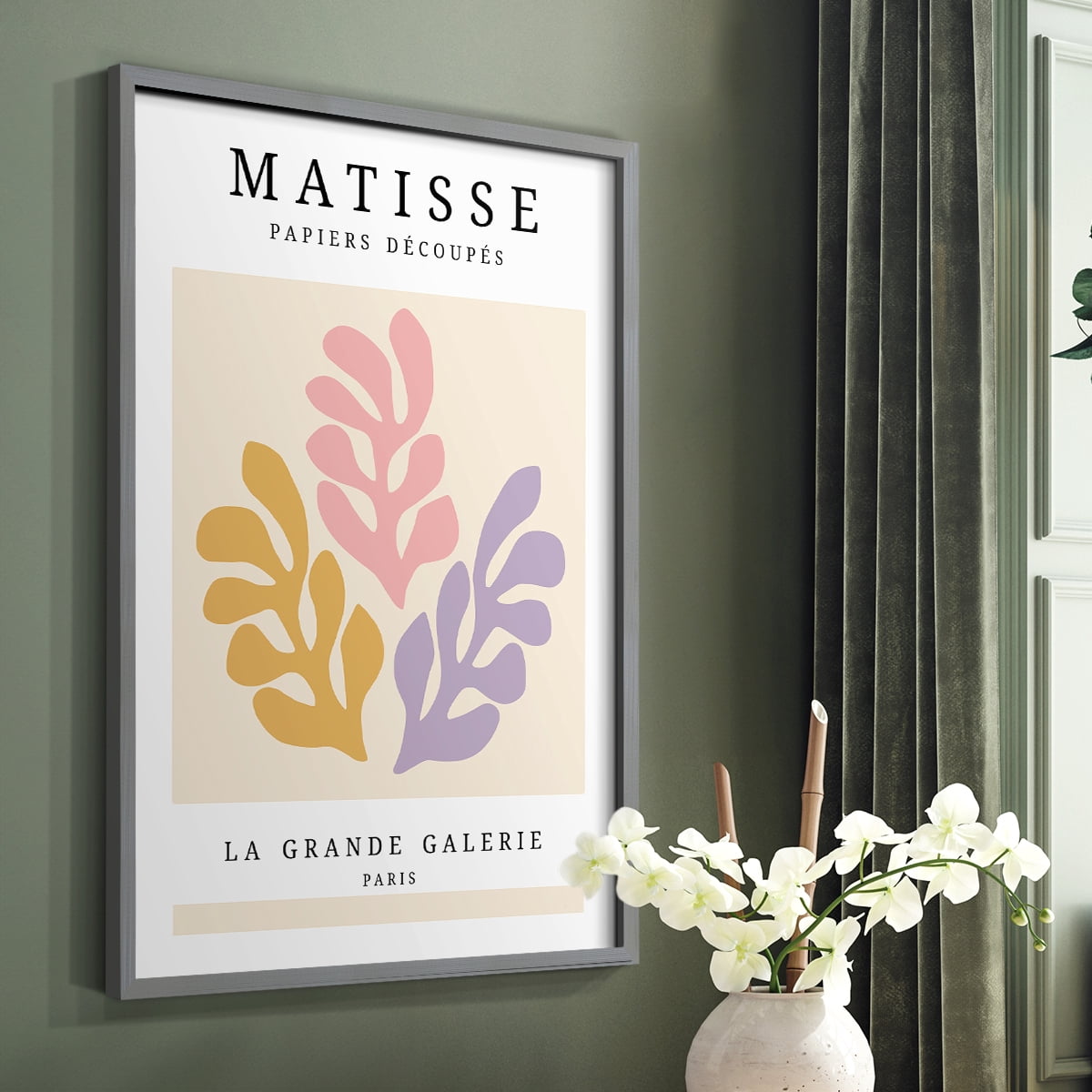 Matisse CCCLXXV in Gray Solid Wood 11 x 14 Framed Print