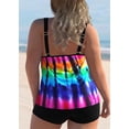 thumbnail image 3 of Langwyqu Sleeveless Tie Dye Printing Plus Size Women 2 Piece Swimsuit Tankinis, 3 of 4