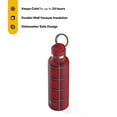 thumbnail image 2 of RTIC 20 oz Ceramic Lined Insulated Journey Water Bottle, Holiday, Christmas, Leak-Proof Lid, Red Plaid, 2 of 7