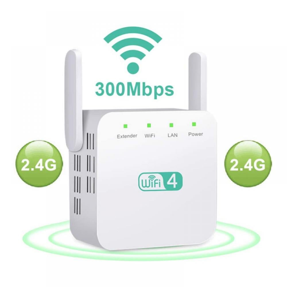 WiFi Extender Signal Booster, 2.4GHz 300Mbps high Transmission WiFi Range  Extender, Wireless Internet WiFi Repeater with up to 2640 Sq.ft 2 Antennas