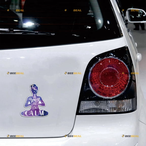Yoga Woman Meditation Zen Purple Car Magnet Magnetic Sticker Decal - 2 Pack Reflective 4" - for Truck Door Fridge Reusable Waterproof