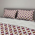 thumbnail image 2 of East Comforter & Sham Bedding Set, Balinese Retro Mosaic Pattern with Circles and Squares, 3 pcs Duvet Set Microfiber Filling Quilt, 5 Sizes, Dark Purple Vermilion, by Ambesonne, 2 of 4
