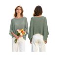 thumbnail image 2 of LMLYSoH Women's Mesh Knit Poncho Tops Fashion Solid Color Batwing Sleeve Boat Neck Cover Ups for Summer Daily Wear, 2 of 7