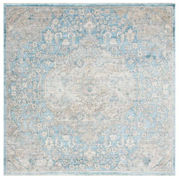 SAFAVIEH Dream Feride Floral Area Rug, Blue/Grey, 6'7" x 6'7" Square