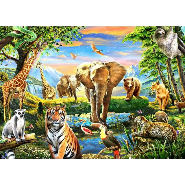 Rompecabezas de 1000 piezas de animales salvajes, juego de rompecabezas de 1000 piezas, rompecabezas decorativo para el hogar