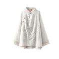 thumbnail image 2 of ICHUANYI Women's Floral Embroidered Tops Peasant Blouses Long Sleeve Button Up Shirts Retro Button Long-Sleeved Top, 2 of 6