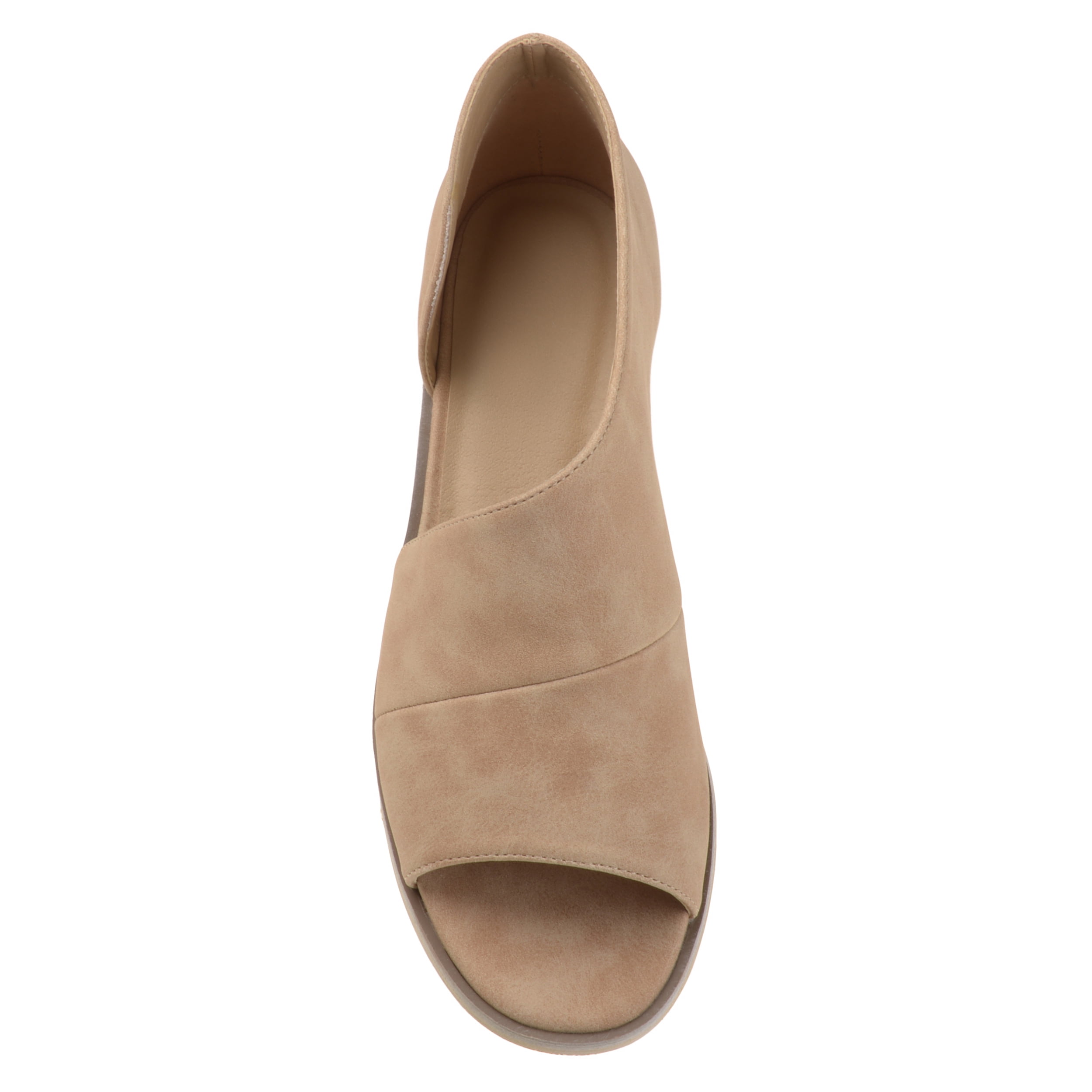 Women's Faux Leather D'orsay Asymmetrical Open-toe Flats - Walmart.com