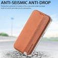 thumbnail image 5 of Dteck Case for Nothing Phone (1) with Card Slots, Slim PU Leather Folio Flip Stand Case Clear TPU Back Protective Cover, Brown, 5 of 5