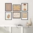 thumbnail image 2 of PixonSign Framed Canvas Print Wall Art Set - Brown Sunshine & Plants & Letter Patten - Set of 6 Abstract Geometric Minimalism Poster Cultural Art Wall Décor - 8"x10"x6 Black, 2 of 5