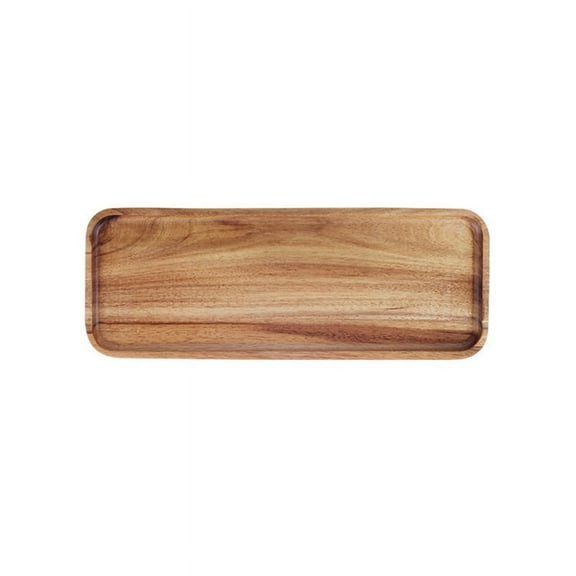 Acacia Wood Serving Tray Durable Dishwasher Safe Rectangular Party Plates Household Tableware