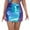 Skirt 354# Blue, variant on High Gloss Faux Leather Bodycon Mini Skirts for Women Side Slit Solid Color Party Clubwear Stretch Fit Zipper A Line Skirt