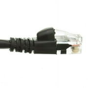 Cat6A Black Ethernet Patch Cable, Snagless - Molded Boot, 500 Mhz, 1 Foot