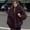 Brown, variant on Women Warm Fluffy Short Faux Fur Jacket Long Sleeve Lapel Open Front Winter Coat