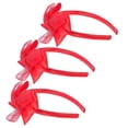 thumbnail image 4 of Bowknot Hair Hoops 3Set Red Headdresses Women Party Accessory Holiday Gathering, 4 of 4