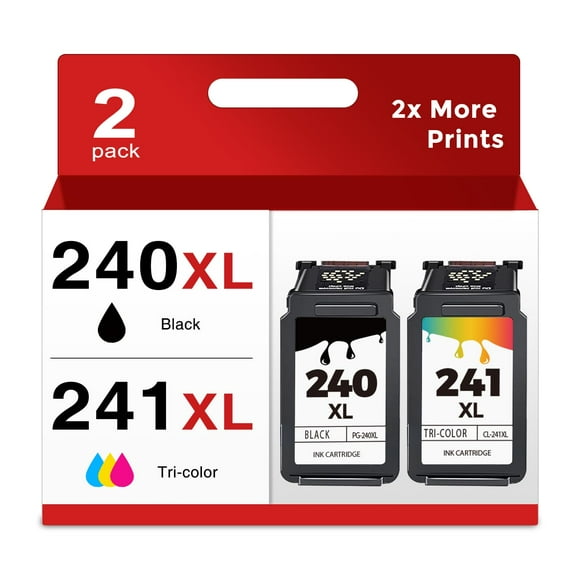 Ubinki 240XL 241XL Ink Cartridge Replacement for Canon Ink 240 241 Combo Pack PG-240 XL CL-241 XL for MG3620 MG3600 TS5120 TS5100 MG2120 MG3520 MX472 MX452