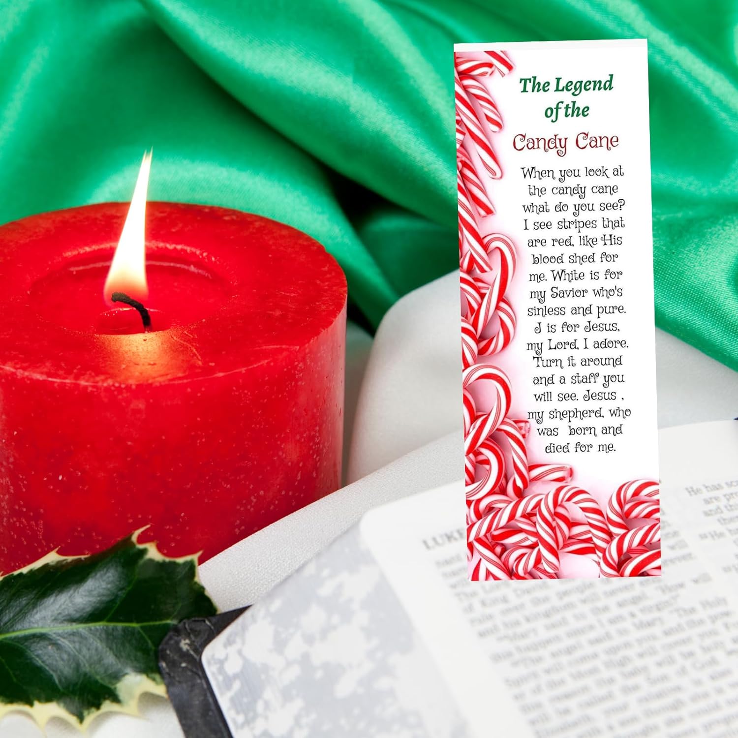The Legend of The Candy Cane Christmas Bookmarks (100 Count) - Keepsakes for Festive Gifting, Church Events - Holiday Sharing - Christmas Party Favors - Stocking Stuffers