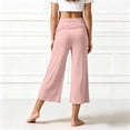 thumbnail image 5 of Rvusndi Girls Summer Fold Over Pants Comfortable Loose Casual Wide Leg Yoga Pants with Elastic Waist Trousers for Kids Play and Everyday Wear, 5 of 6