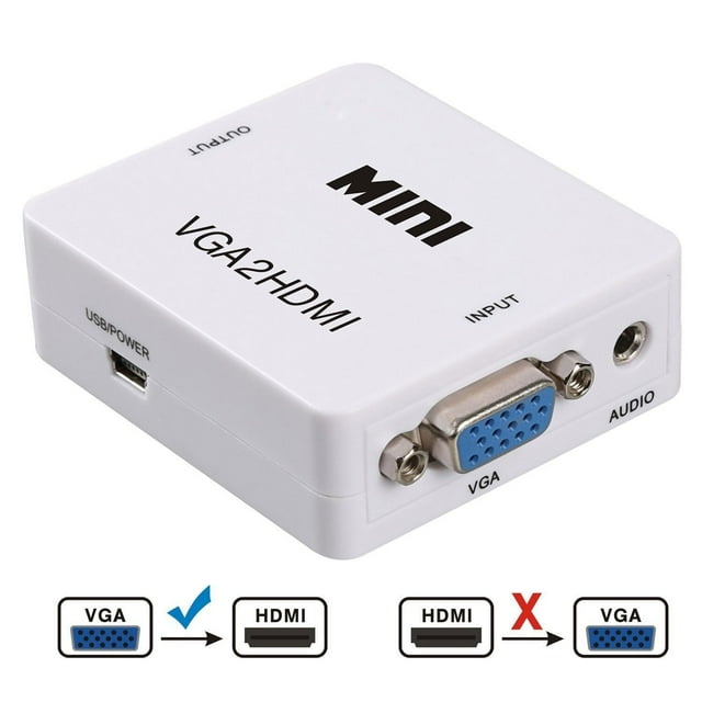EZONEDEAL VGA To HDMI Converter 1080P HD Adapter With Audio Cable For HDTV PC Laptop TV US
