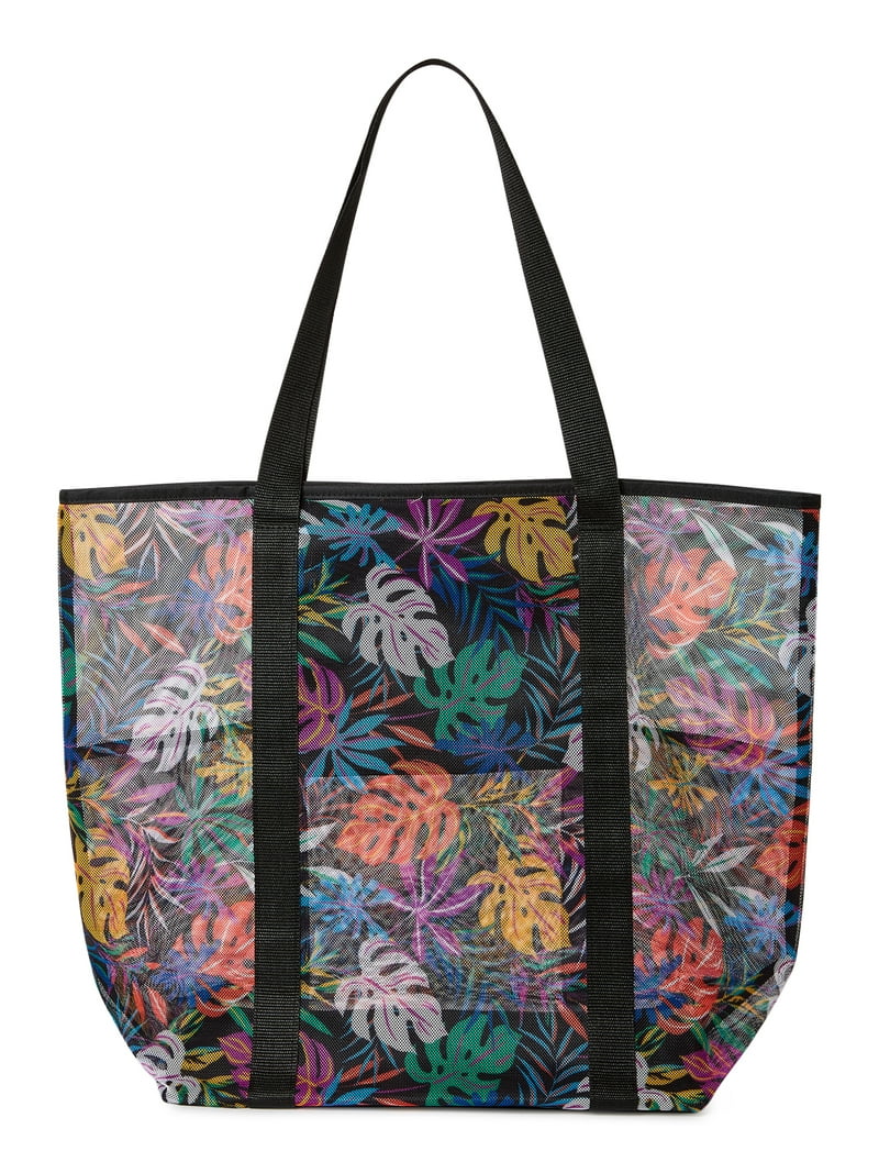 Tela Tote Bag Riutilizzabile In Cotone – 28x21.6x40.6 Cm – Borsa Spesa Extra Large Per Viaggi, Spiaggia, Palestra (Nero, Media)