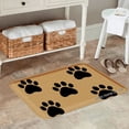 thumbnail image 2 of FJPT Non Slip Flannel Polyester Floor Mat With Paw Prints For Bathroom Kitchen Bedroom Decor 16x24 inch, 2 of 5