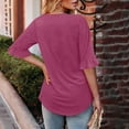 thumbnail image 4 of Camisas de Cuello de Tripulación de Manga Corta para las Mujeres Plisado Mangas de Ruffle, Cuello Redondo Casual Primavera Y Blusa de Verano, 4 of 7