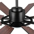 thumbnail image 6 of AB820-72 Brio Lighting Aero - 8 Blade Ceiling Fan with Light Kit-20 Inches Tall and 72 Inches Wide-Black Finish-Walnut Blade Color, 6 of 8