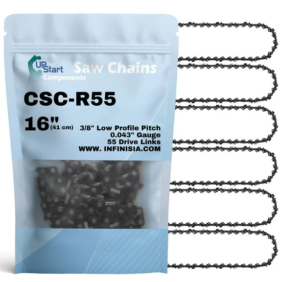 6-Pack 16-Inch Chainsaw Chain Replacement for Stihl 61PMM3 55 - R55 (16", 3/8", .043", 55 Drive Links)