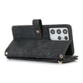 thumbnail image 6 of Compatible with Samsung Galaxy S21 Ultra Wallet Case, Premium PU Leather Zipper Flip Folio Wallet with Detachable Long and Short Strap Magnetic Protective Case for Samsung Galaxy S21 Ultra, Black, 6 of 11