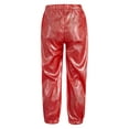 thumbnail image 2 of Venjoe Kids Boys Girls Shiny Sparkle Pants Loose Hippie Trousers Jazz Hip Hop Dance Costume Red 150, 2 of 4