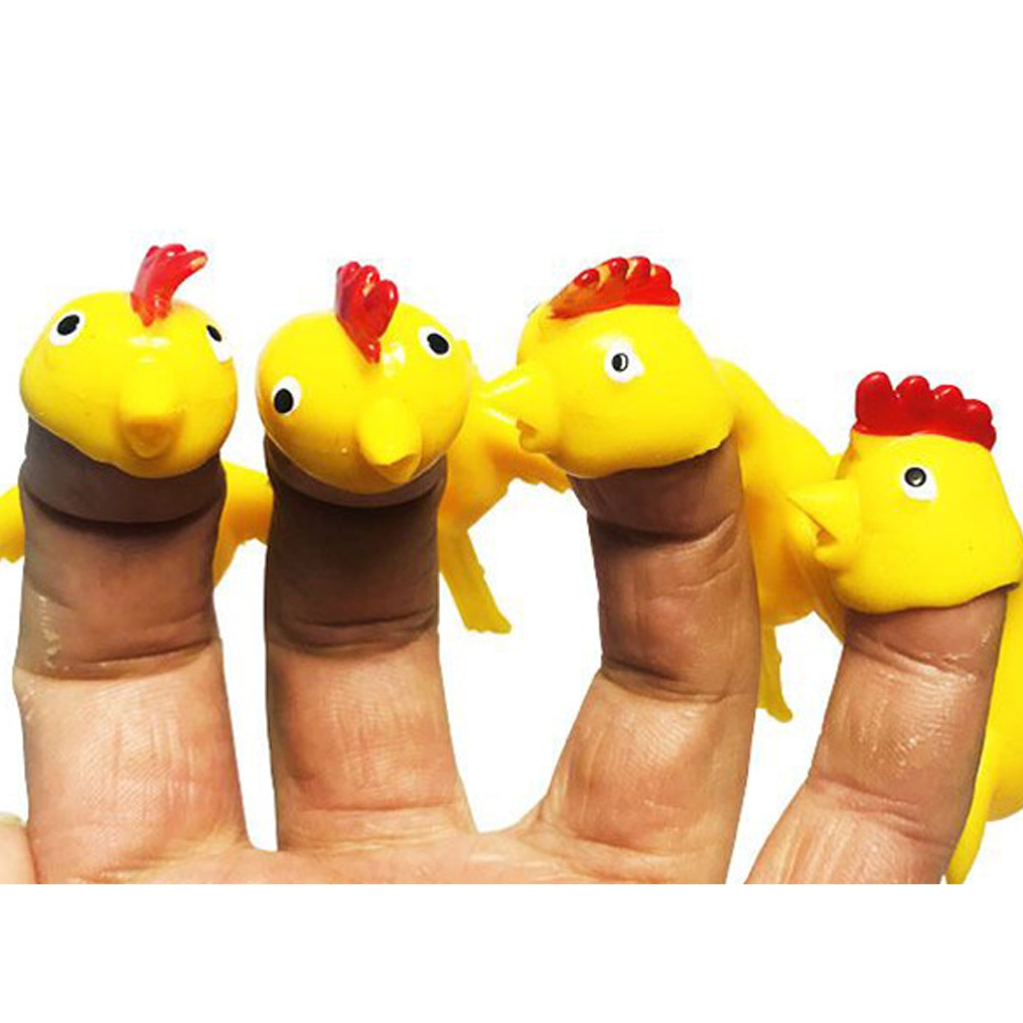 4 PIECES Sticky Stretchy Flying Rubber Chicken Finger Catapult Slingshot bird