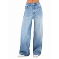 thumbnail image 1 of Pantalones Vaqueros Boyfriend de Pierna para Mujer, de Pierna Recta, de Tiro Bajo, Holgados e Informales. Azul Oscuro L, 1 of 8