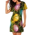 thumbnail image 2 of Naloa colorful Easter eggs Print Women Nightgowns,Womens Loungewear,Short Sleeve Sleepwear,Comfy Ladies Nightdress, 2 of 6