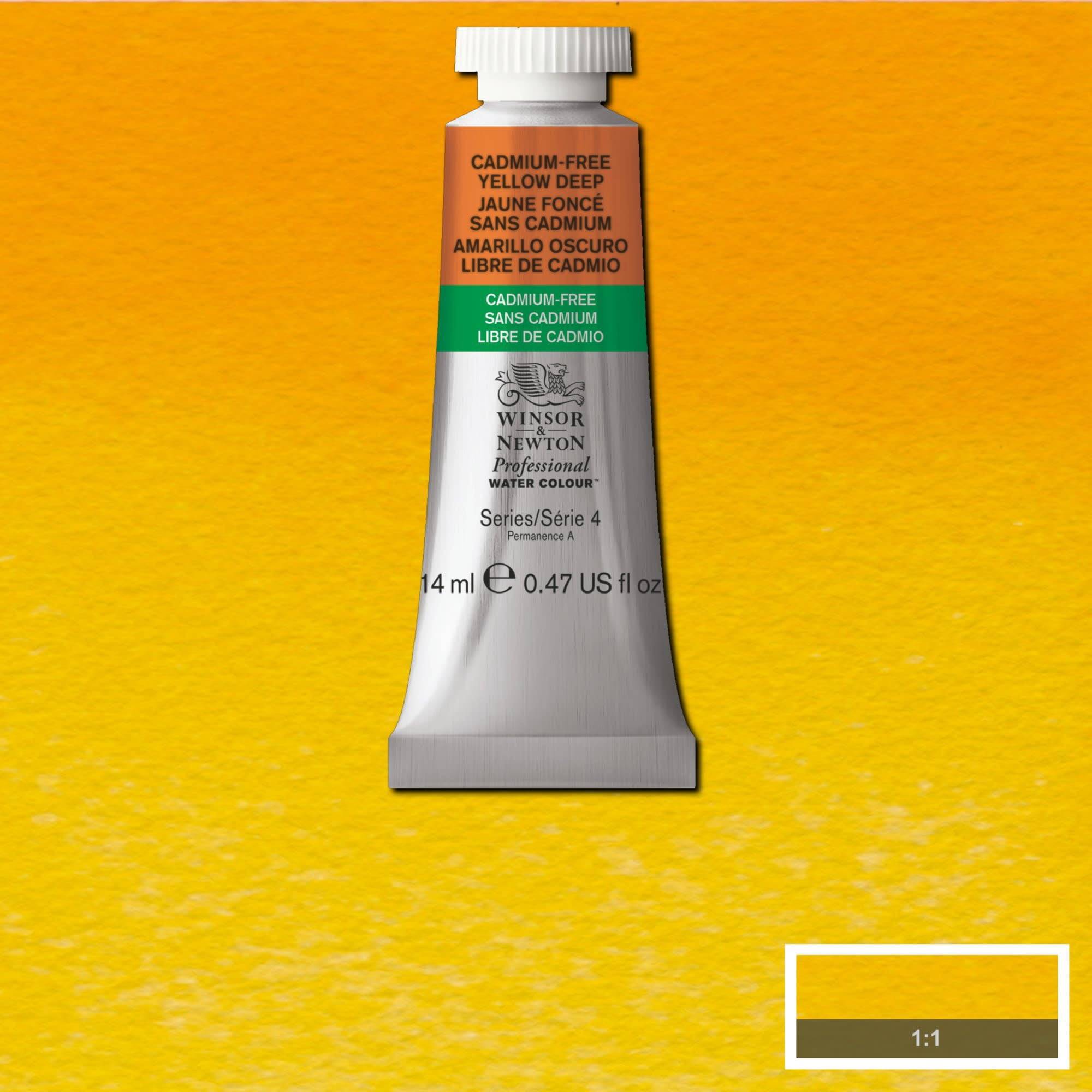 Winsor & Newton Professional Watercolor, 14ml, Cadmium-Free Yellow Deep