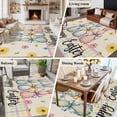 thumbnail image 6 of Easter Bunny Area Rugs Collection 6'x9', Spring Watercolor Polka Dot Flower Plaid Beige Non Slip Indoor Rectangle Throw Runner Rug Floor Mat Carpet for Living Room Dining Table Bedroom Nursery, 6 of 9