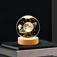 thumbnail image 3 of Glass Ball Night Light 2.4" Wooden Base Table Lamp for Birthday Anniversary, 3 of 8