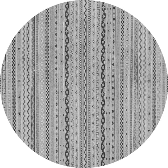Ahgly Company Indoor Round Solid Gray Modern Area Rugs, 6' Round