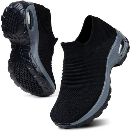 

HKR Women s Walking Shoes Arch Support Knit Upper Non Slip Shoes Breathable Lightweight for Plantar Fasciitis