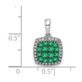 thumbnail image 4 of Finest Gold 14K White Gold Diamond & 0.50 Emerald Square Halo Pendant, 4 of 4