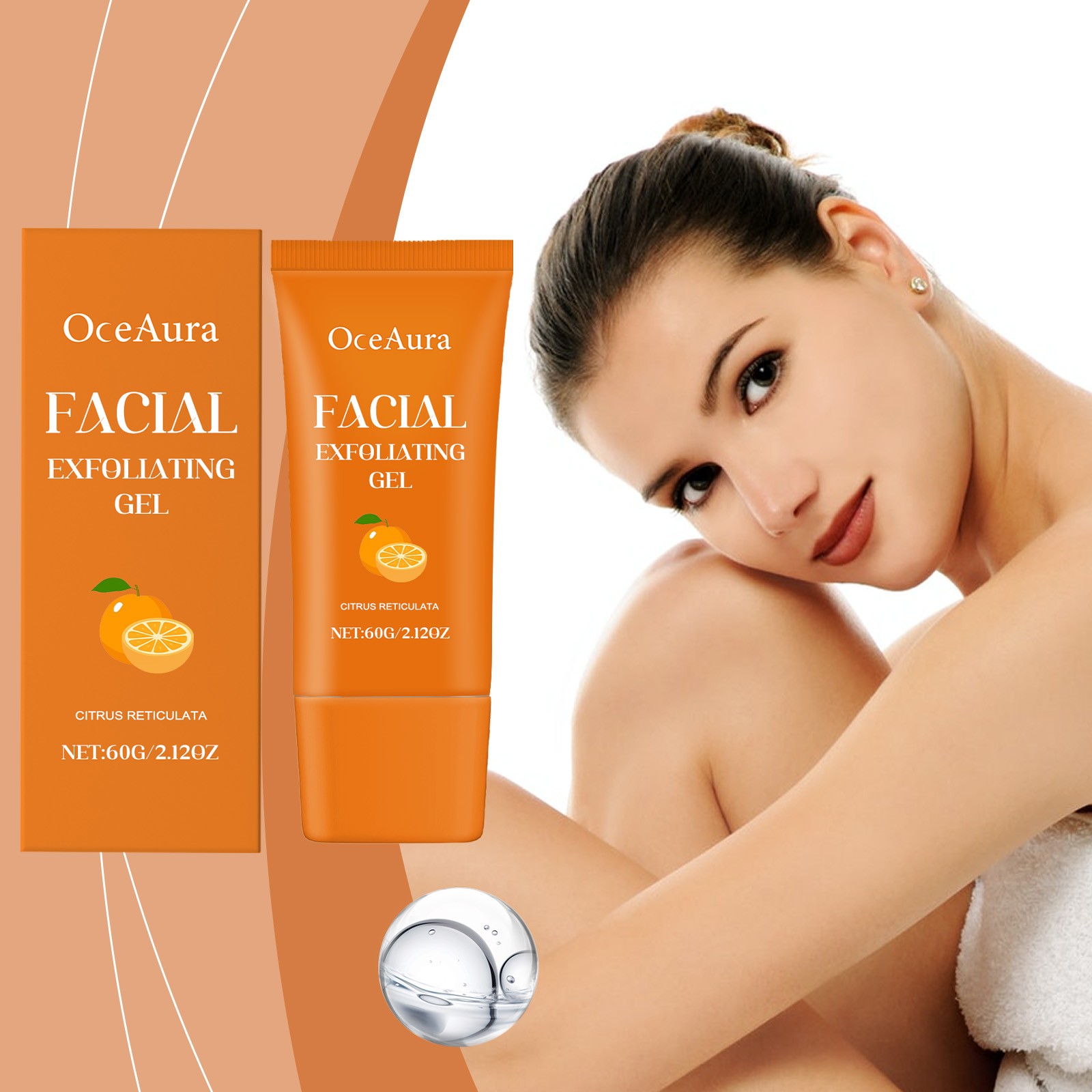 Facial Exfoliating Gel – Orange Enzyme Exfoliator, Purifying
