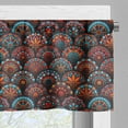 thumbnail image 3 of Ambesonne Mandala Valance Pack of 2, Geometric Floral Forms, 42"X18", Scarlet Orange Blue, 3 of 5