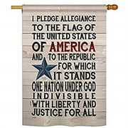 Breeze Decor H111085-BO Pledge of Allegiance Americana Patriotic Impressions Decorative Vertical 28" x 40" Double Sided House Flag