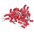 thumbnail image 3 of Conector de cable 50 piezas Terminal de horquilla aislado 14‑12AWG Kit de conector de crimpado de cable para equipo(SV3.5‑6 Rojo), 3 of 14