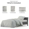 thumbnail image 4 of CGK Linens 3-Piece Luxury 1000 Thread Count Cotton Sheet Set - Twin Size 100% Cotton Sateen Bed Sheets, Softer Than Egyptian Cotton, Light Grey, 4 of 7